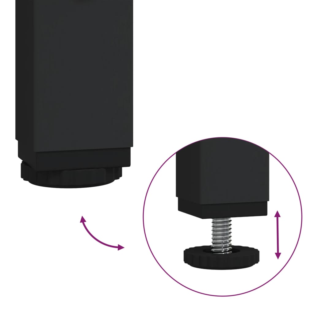 vidaXL Stolik konsolowy z półkami, czarny, 100x30x80 cm