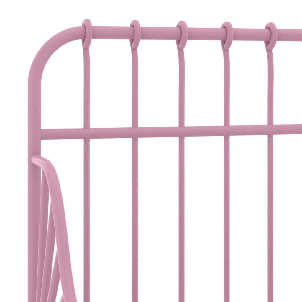 vidaXL Przedłużana rama łóżka, różowa, metalowa, 80x130/200 cm