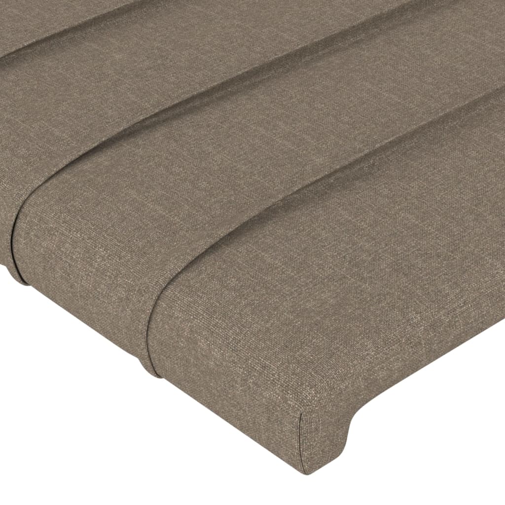 vidaXL Zagłówek do łóżka z LED, taupe, 100x5x118/128 cm, tkanina