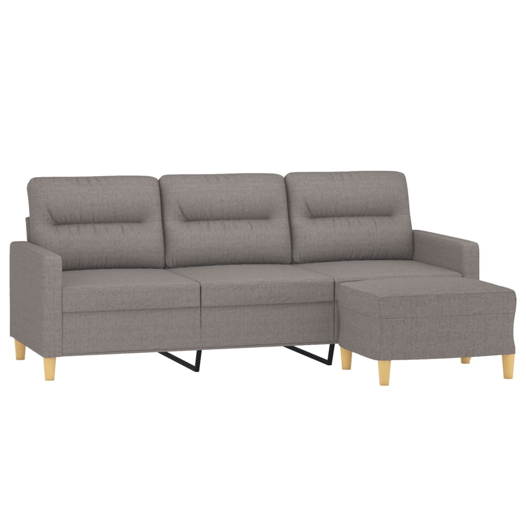 vidaXL 3-osobowa sofa z podnóżkiem, taupe, 180 cm, tkaniną