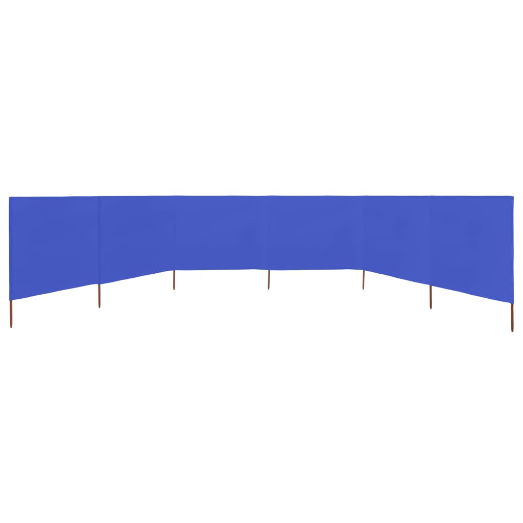 vidaXL Parawan 6-skrzydłowy z tkaniny, 800x160 cm, błękit lazur