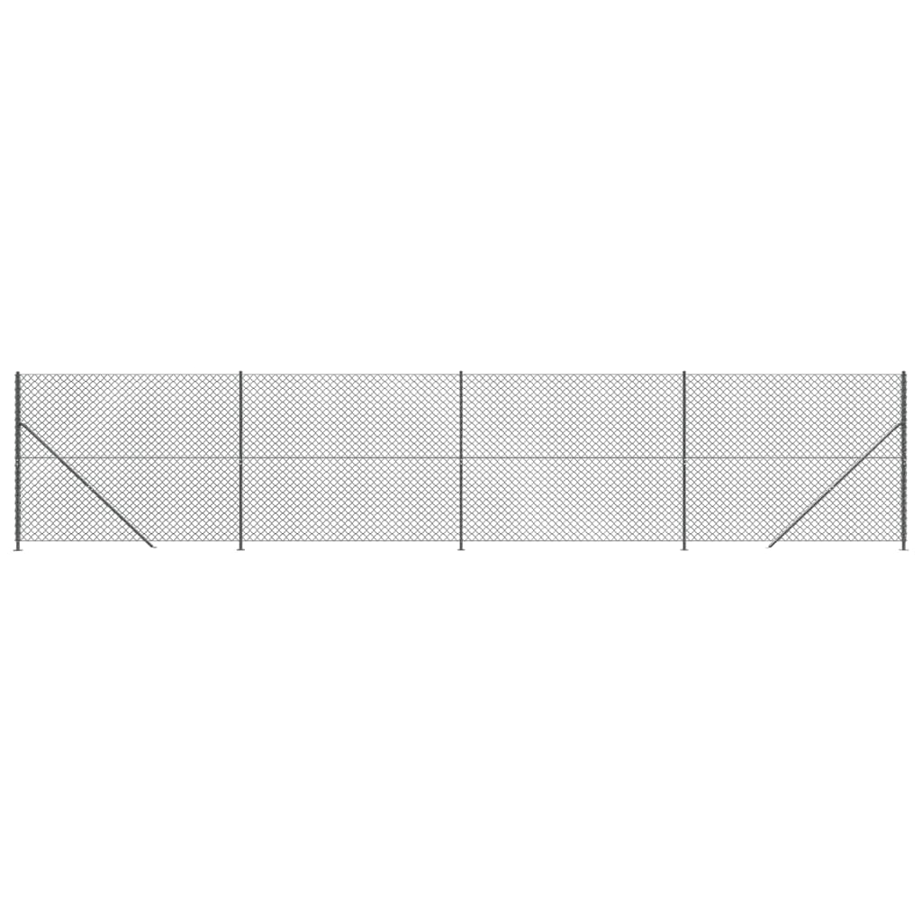 vidaXL Ogrodzenie z siatki, ze stopami słupków, antracytowe, 1,4x10 m