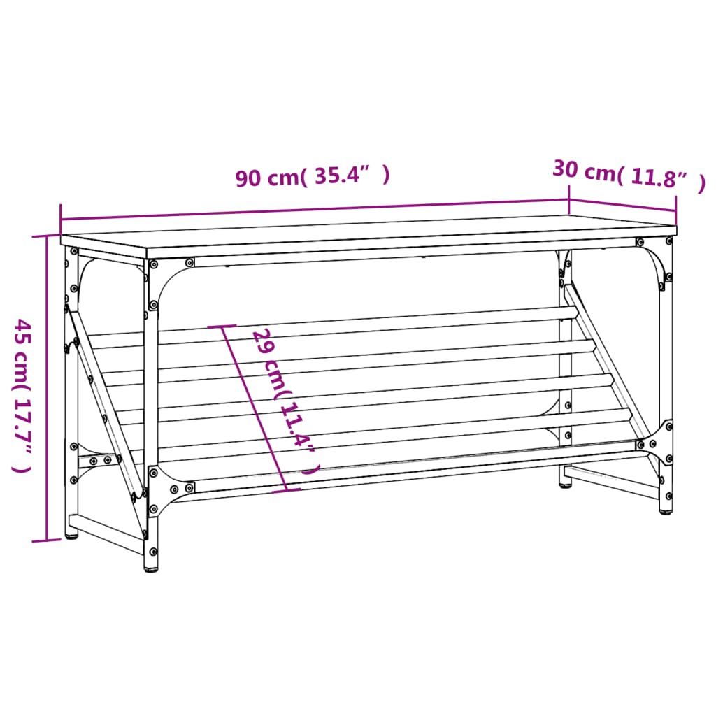 vidaXL Stojak na buty, czarny, 90x30x45 cm, materiał drewnopochodny