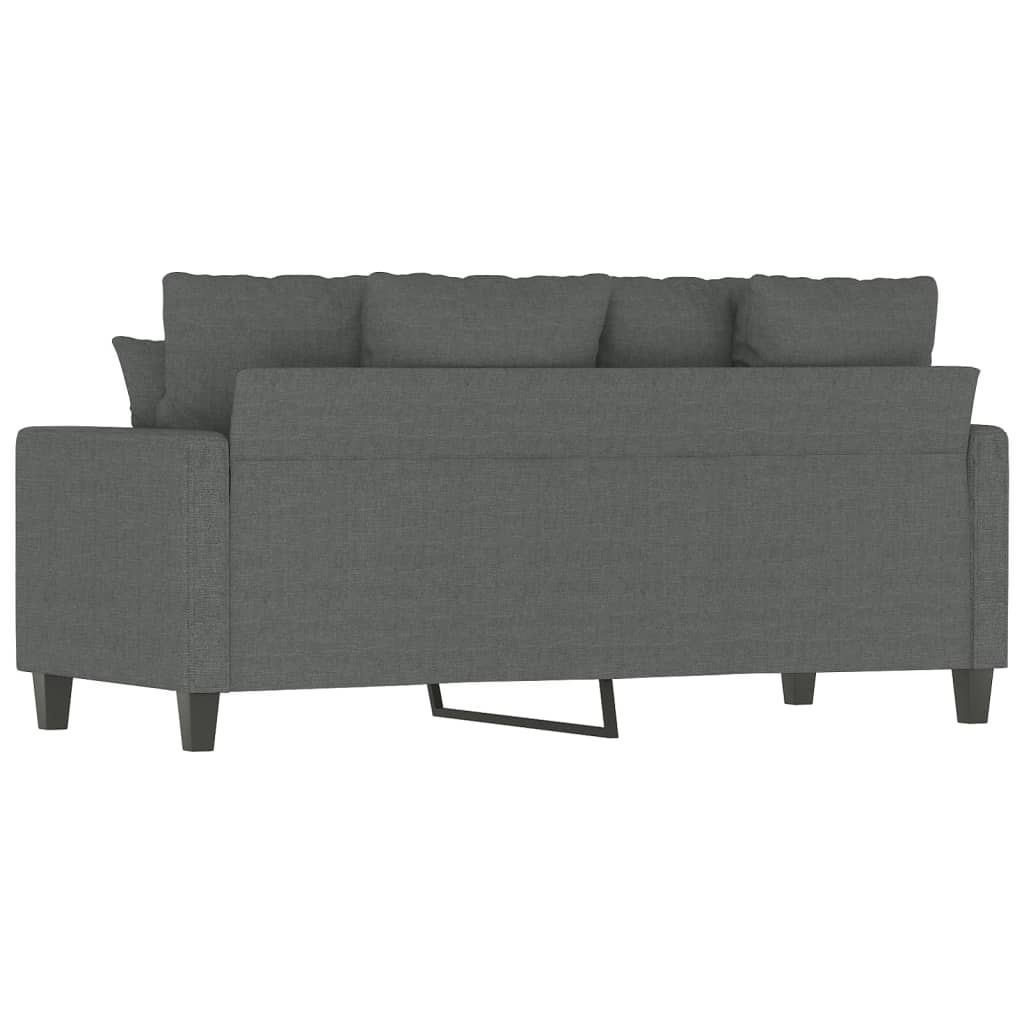 vidaXL Sofa 2-osobowa, ciemnoszara, 140 cm, tapicerowana tkaniną