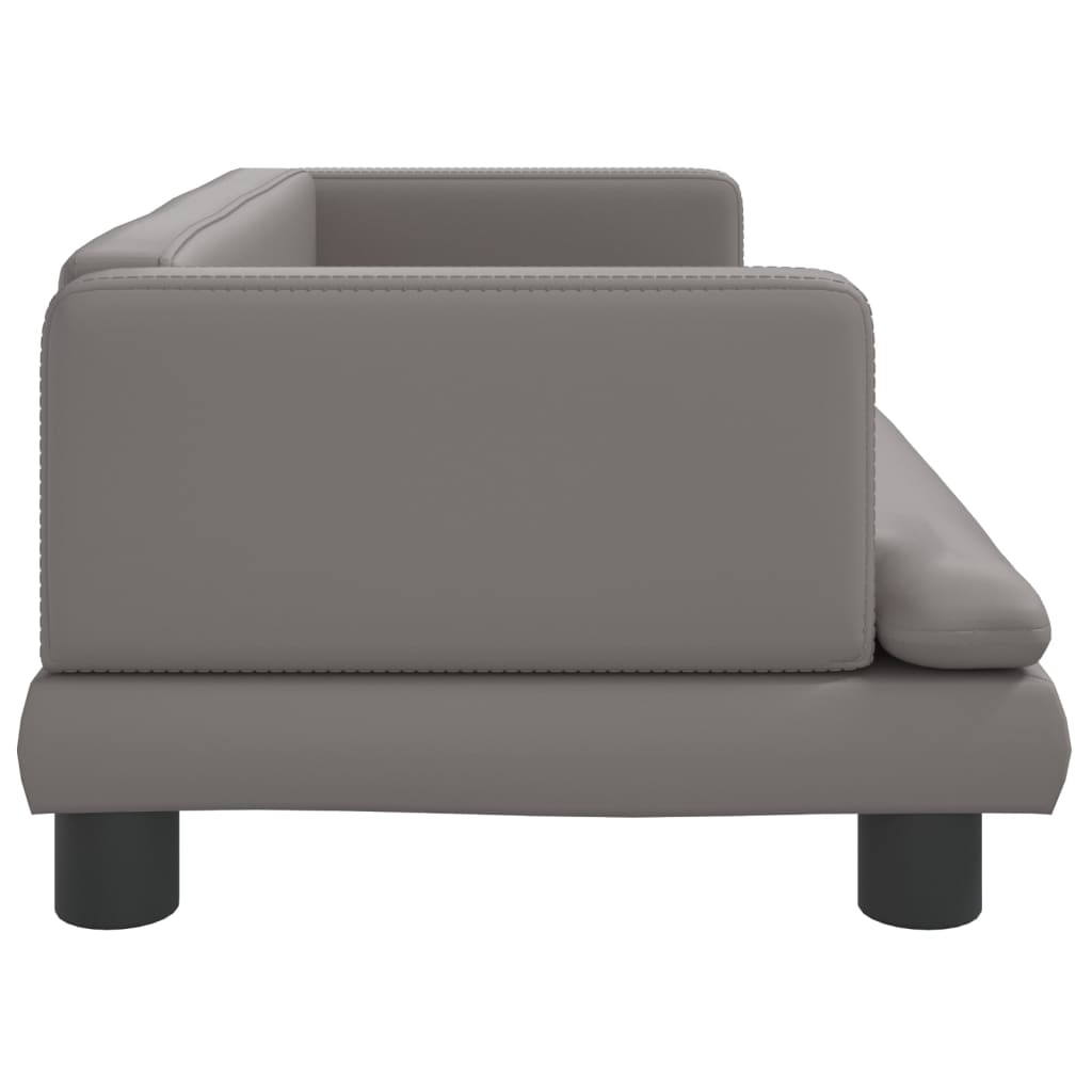 vidaXL Sofa dla dzieci, szara, 80x45x30 cm, sztuczna skóra