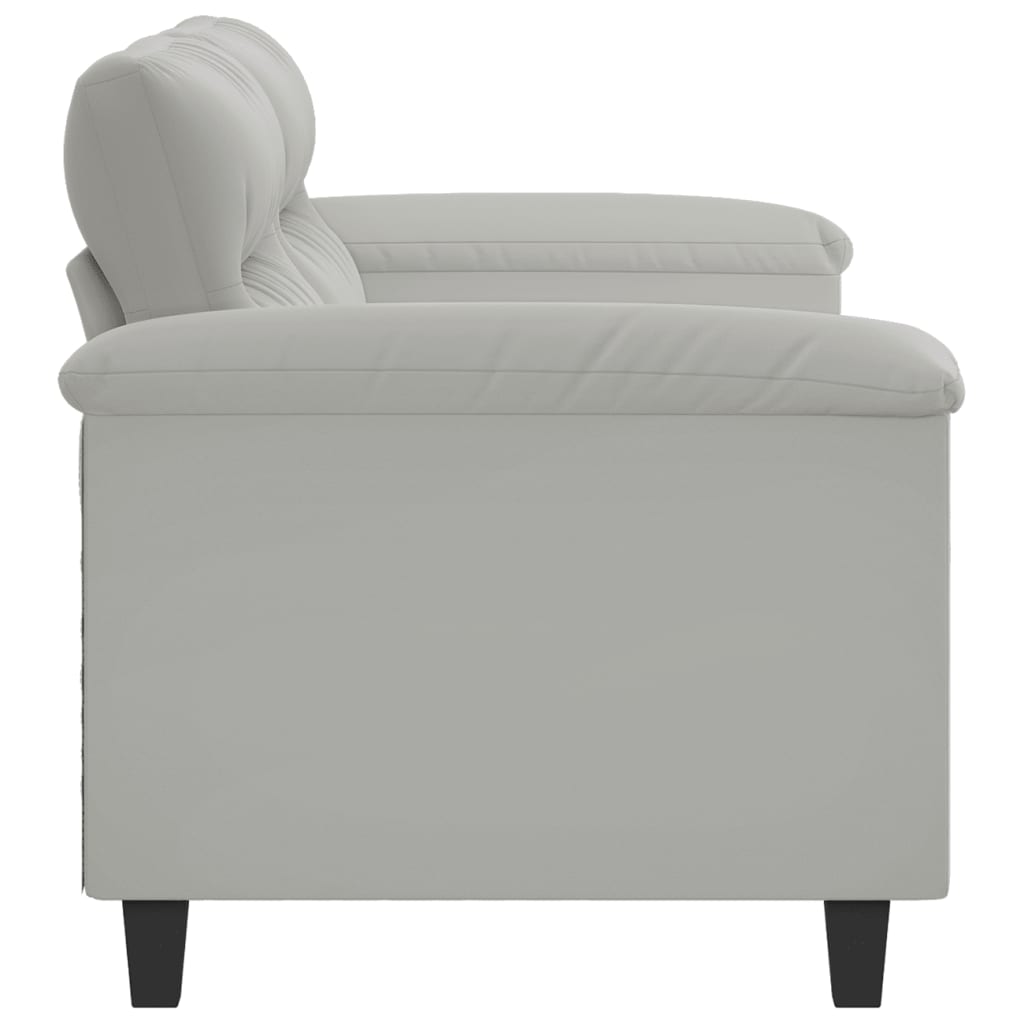 vidaXL Sofa 2-osobowa, jasnoszary, 140 cm, tapicerowana mikrofibrą