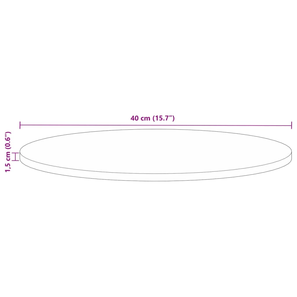 vidaXL Blat stolika, Ø 40x1,5 cm, okrągły, lite drewno z odzysku