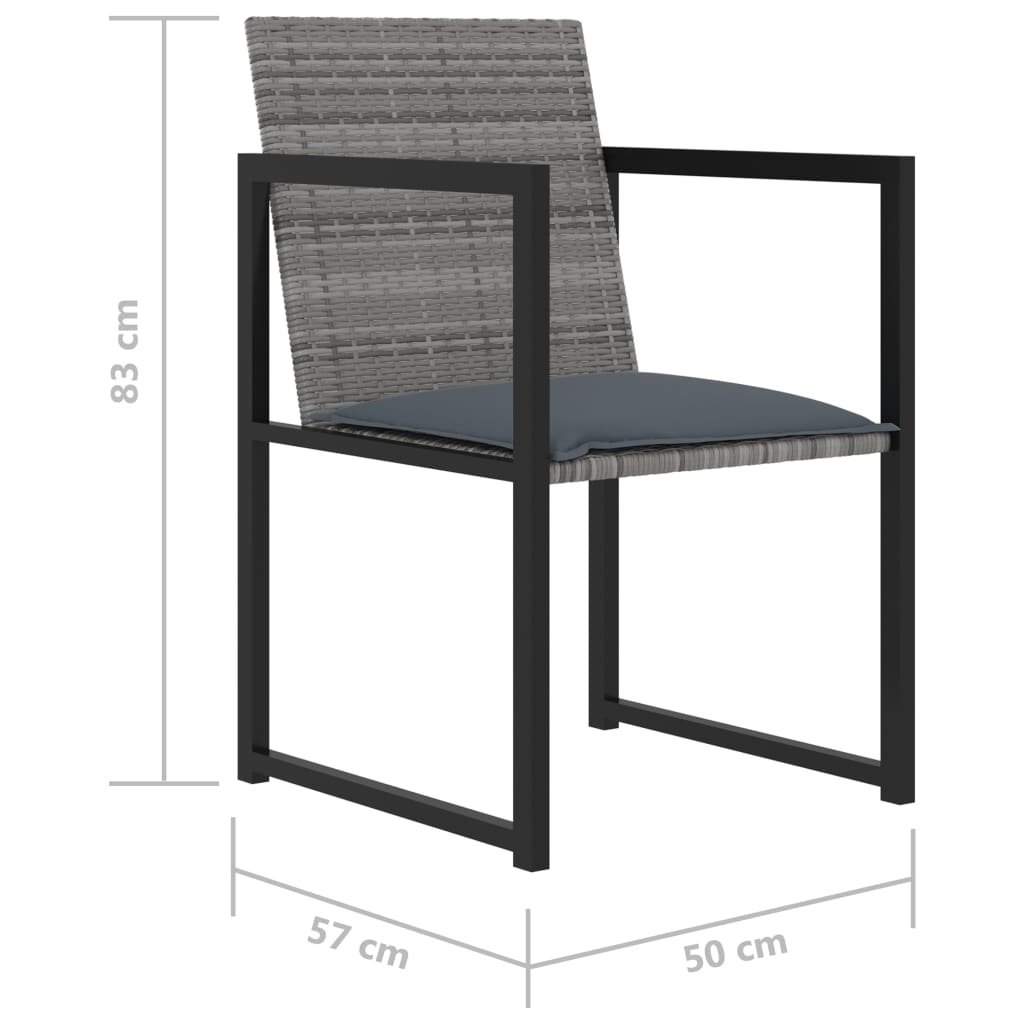 vidaXL 5-cz. zestaw mebli ogrodowych z poduszkami, rattan PE, szary