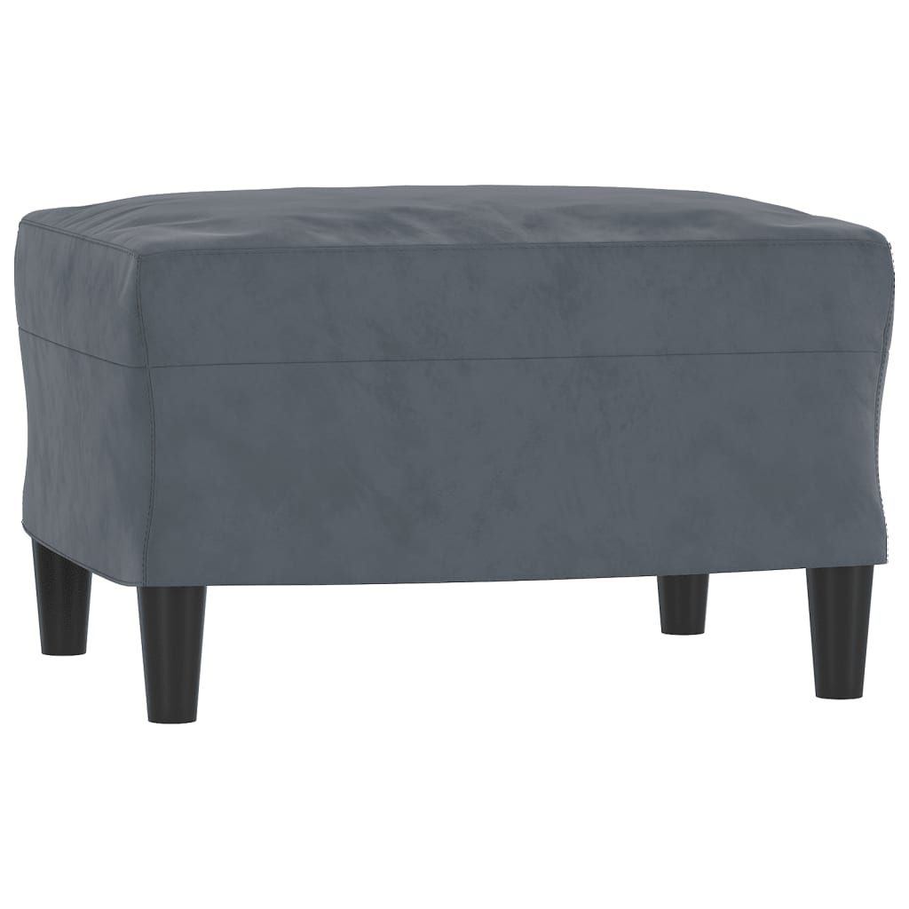 vidaXL 3-osobowa sofa z podnóżkiem, ciemnoszary, 180 cm, aksamit