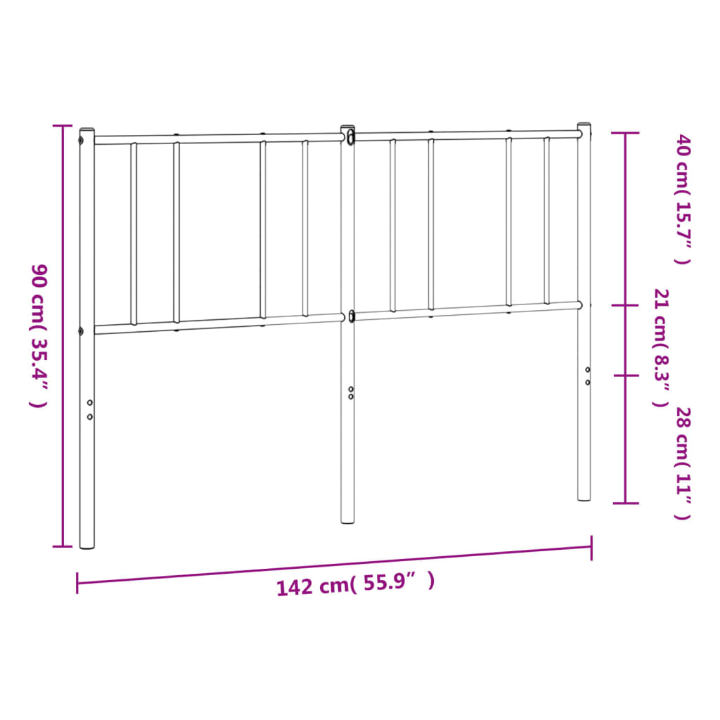 vidaXL Metalowe wezgłowie, białe, 135 cm