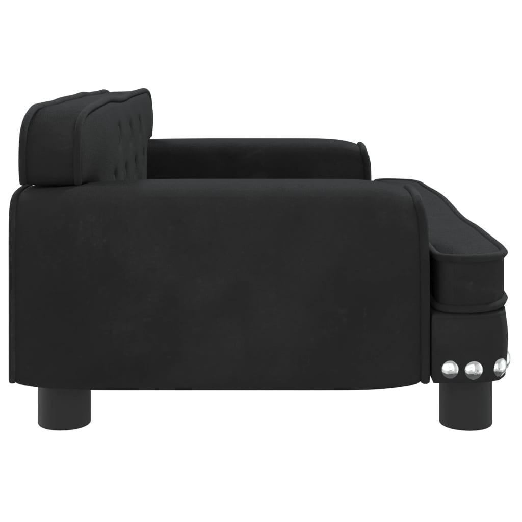 vidaXL Sofa dla dzieci, czarna, 70x45x30 cm, aksamit