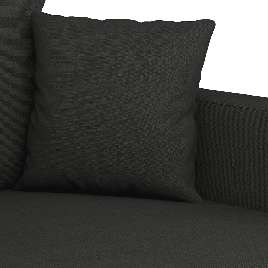 vidaXL Sofa 2-osobowa, czarna, 140 cm, tapicerowana tkaniną