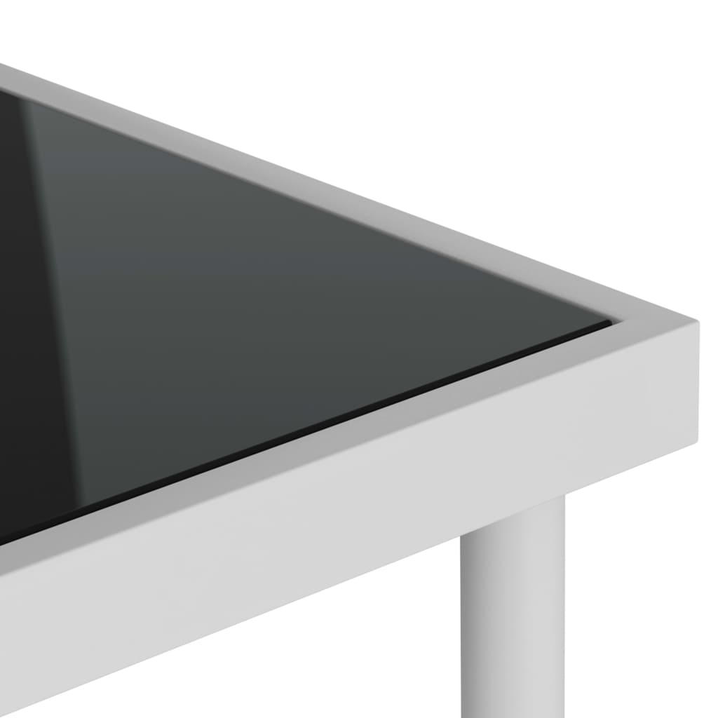 vidaXL Ogrodowy stół jadalniany, jasnoszary, 80x80x72 cm, szkło i stal