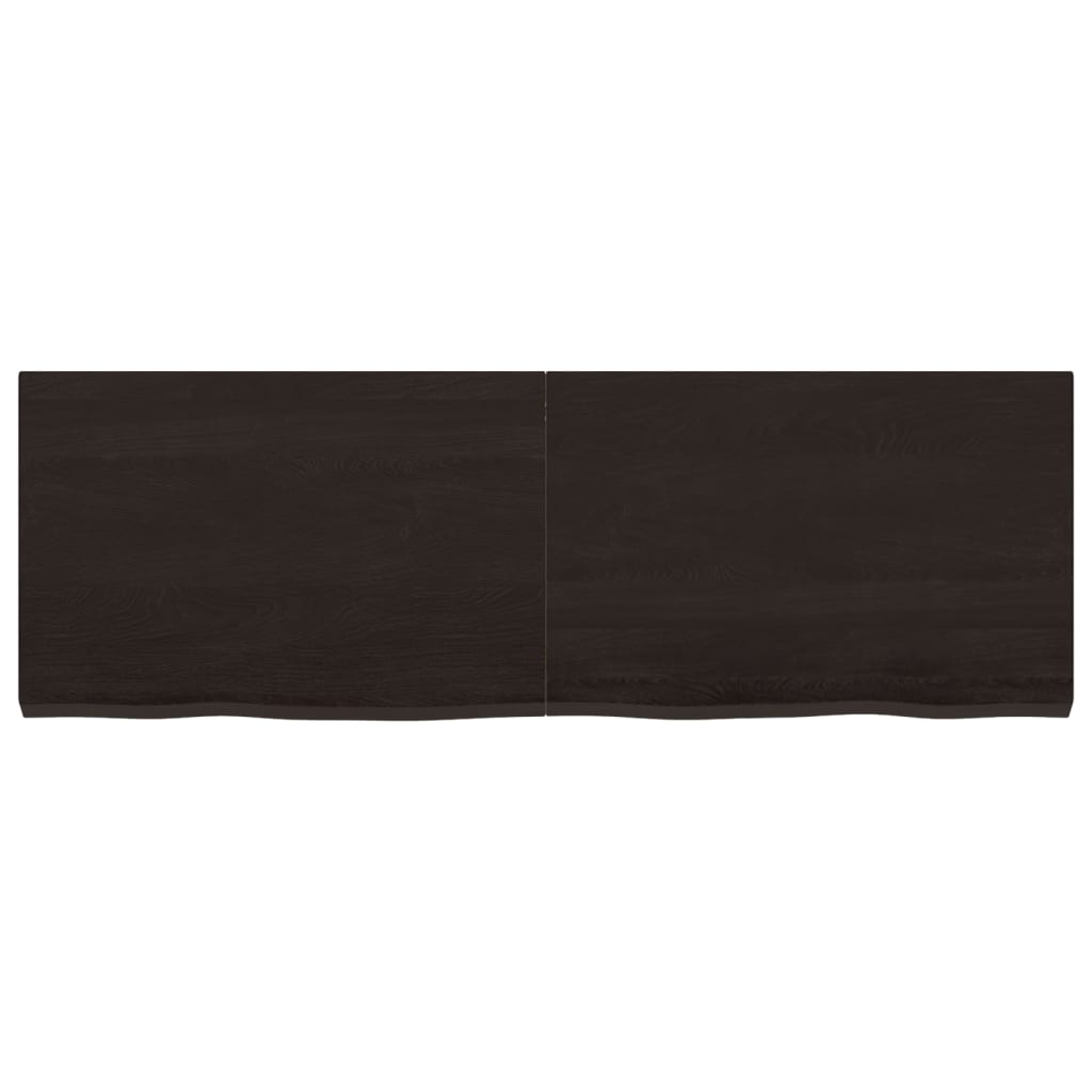 vidaXL Blat stołu, ciemnobrązowy, 120x40x(2-4) cm, lite drewno dębowe