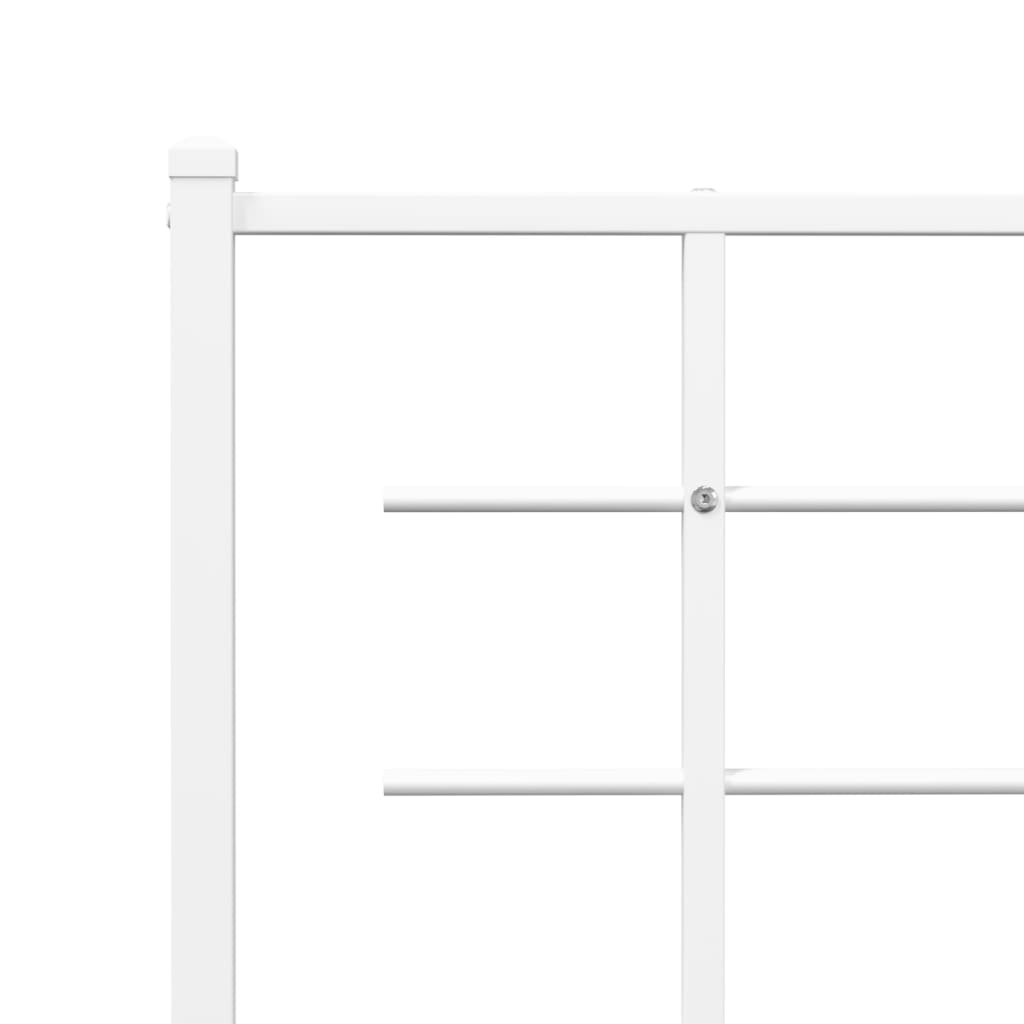 vidaXL Metalowa rama łóżka z wezgłowiem, biała, 100x200 cm