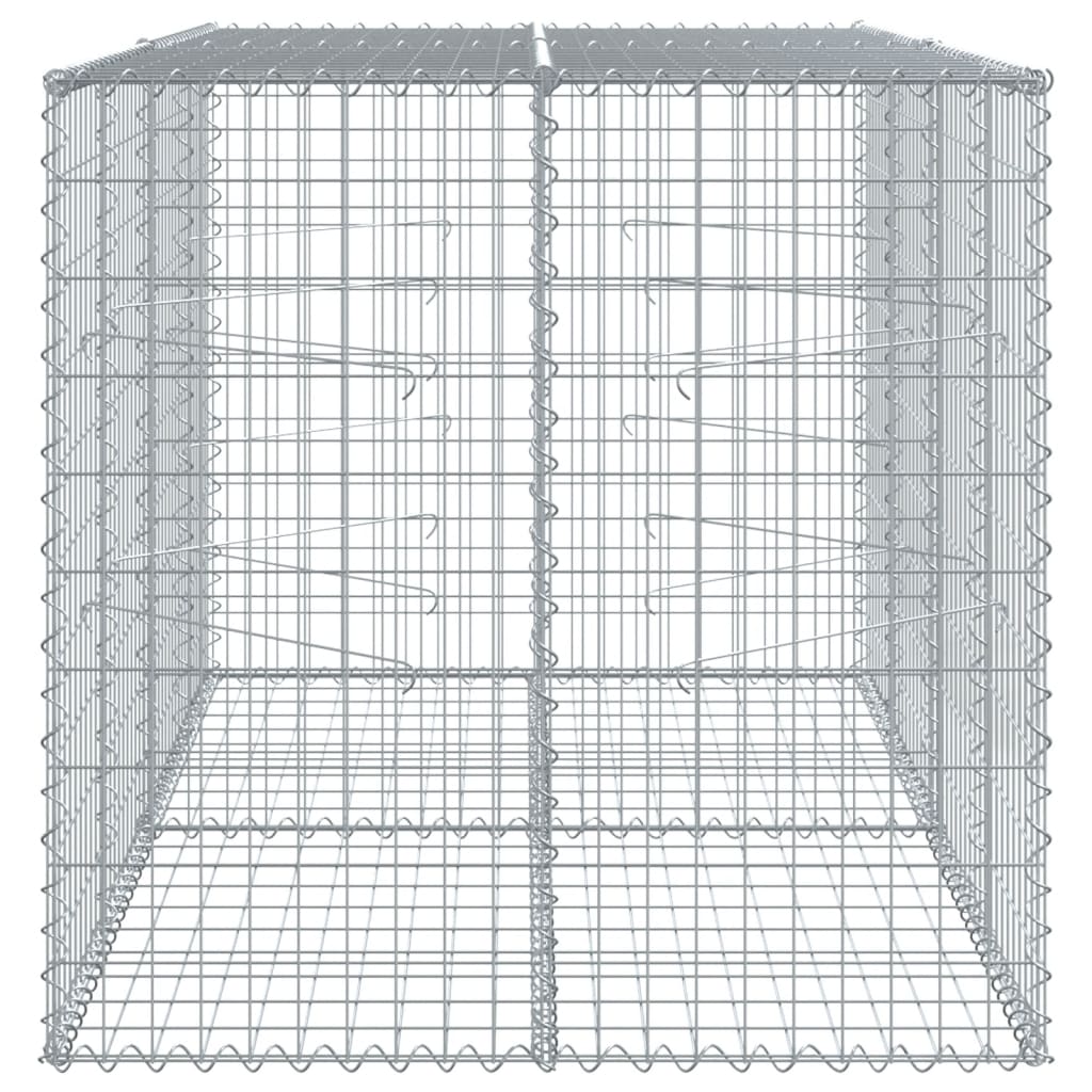 vidaXL Kosz gabionowy z pokrywą, 200x100x100 cm, galwanizowane żelazo