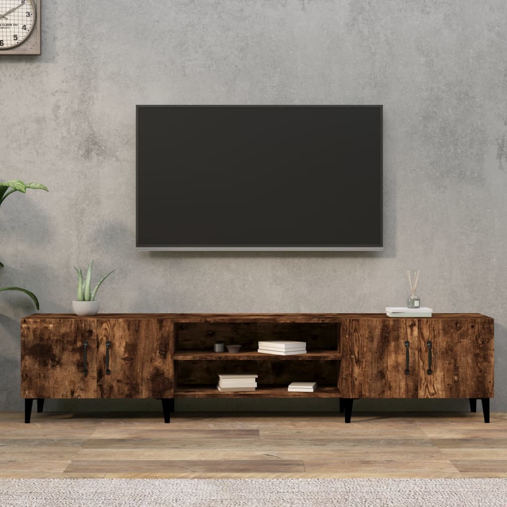 vidaXL Szafka pod TV, przydymiony dąb, 180x31,5x40 cm