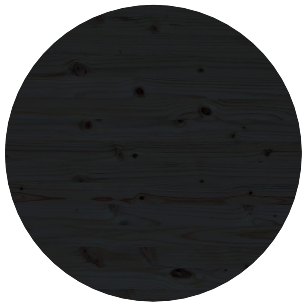 vidaXL Stolik kawowy, czarny, Ø 55x45 cm, lite drewno sosnowe
