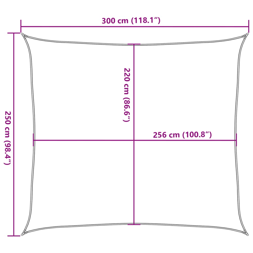 vidaXL Żagiel przeciwsłoneczny, piaskowy, 3x2,5 m, 100% poliester