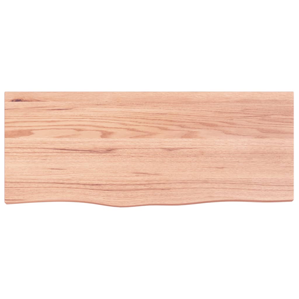 vidaXL Blat do stołu, jasnobrązowy, 100x40x(2-6)cm, lite drewno dębowe