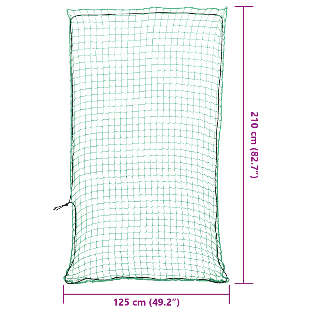 vidaXL Siatka na przyczepę, z elastyczną linką, zielona, 2,1x1,25m, PP