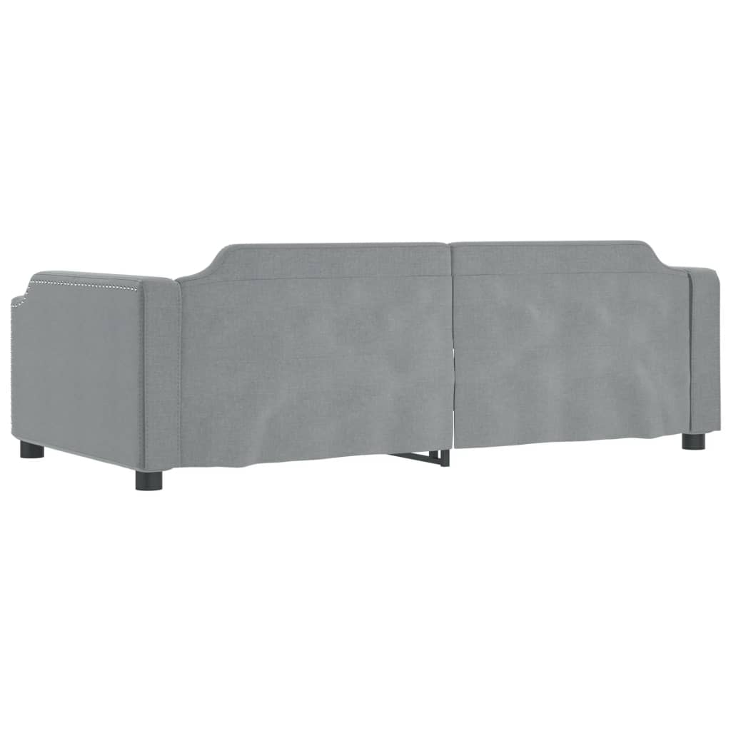 vidaXL Sofa rozsuwana z szufladami, jasnoszara, 80x200 cm, tkanina