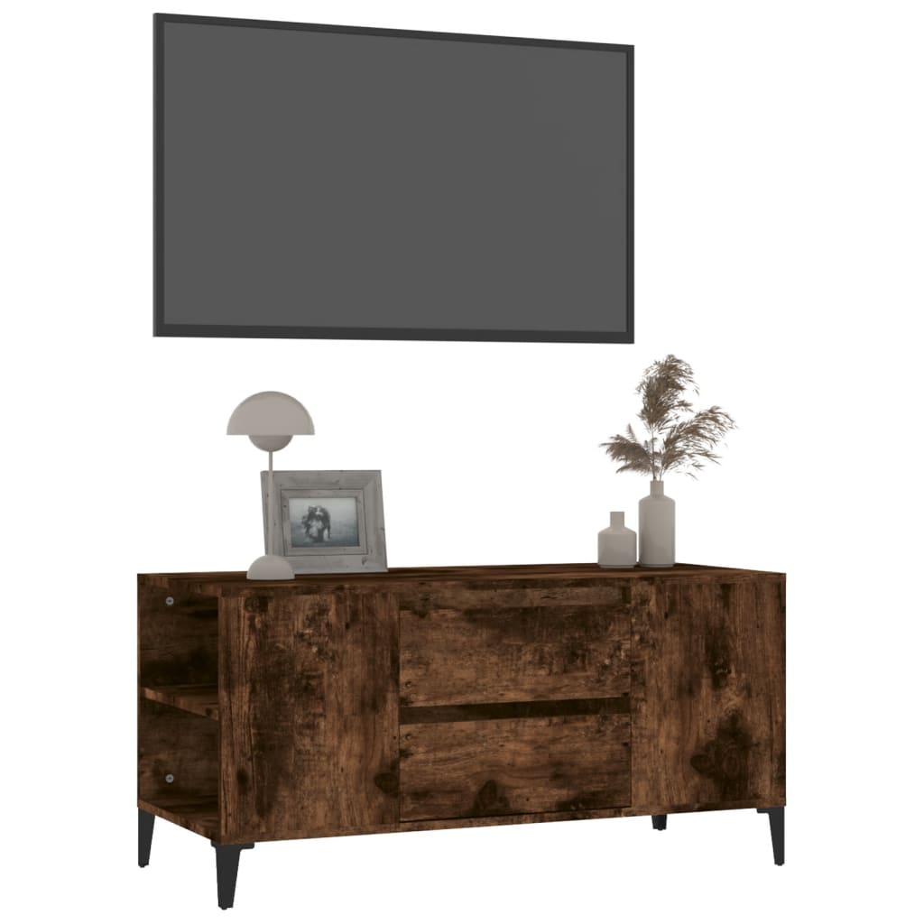 vidaXL Szafka pod TV, przydymiony dąb, 102x44,5x50 cm