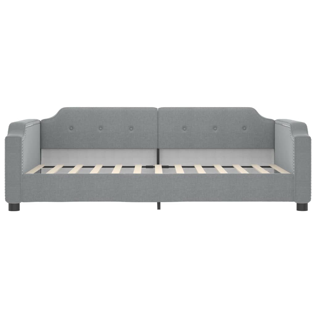 vidaXL Sofa rozsuwana z szufladami, jasnoszara, 80x200 cm, tkanina