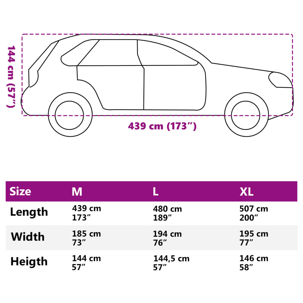 vidaXL Pokrowiec na samochód typu SUV, z paskami, pełny, srebrny, M