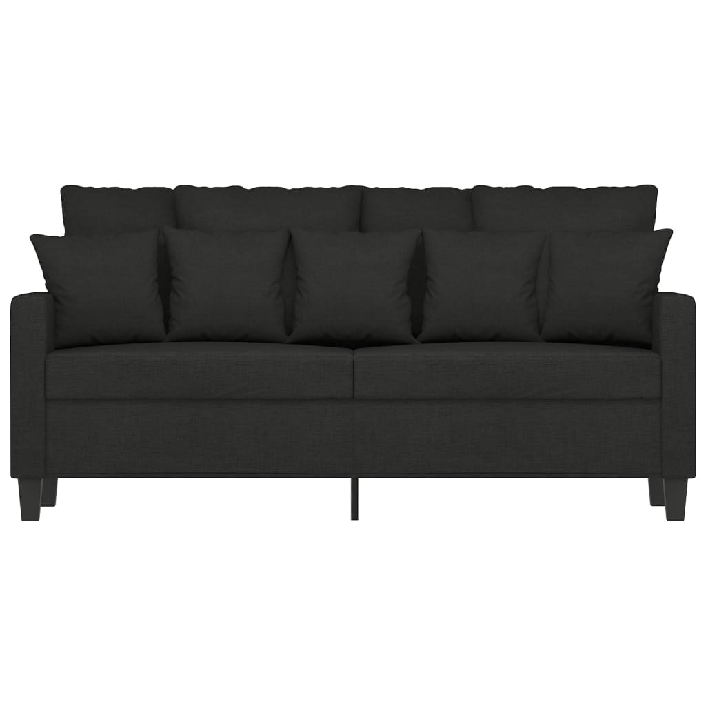 vidaXL Sofa 2-osobowa, czarna, 140 cm, tapicerowana tkaniną