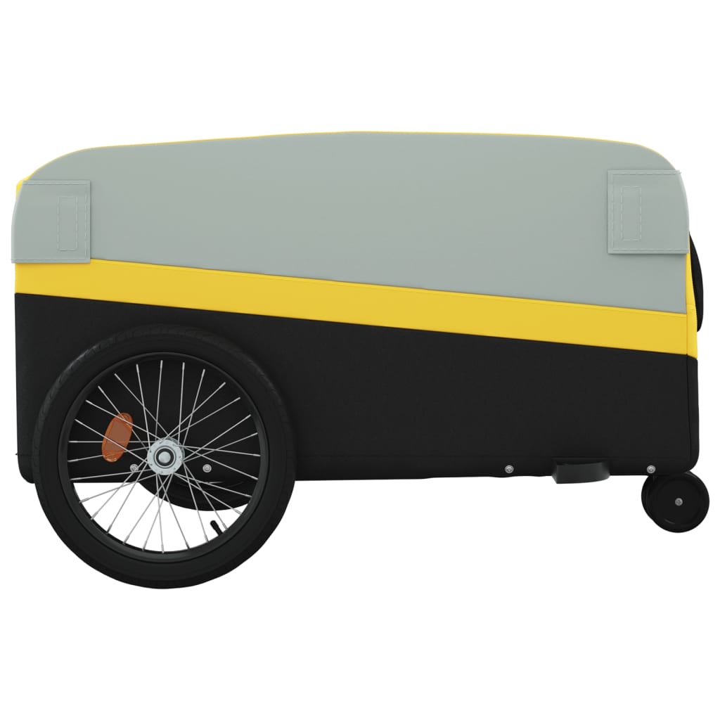 vidaXL Przyczepka rowerowa, czarno-żółta, 45 kg, żelazo