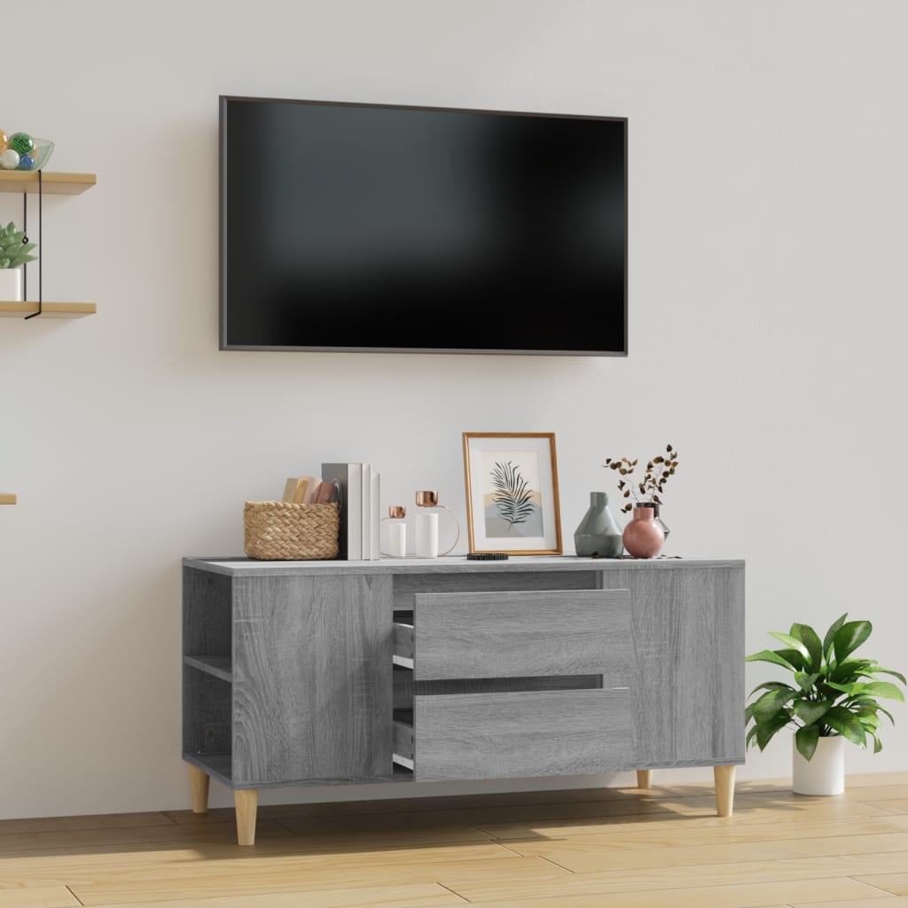 vidaXL Szafka pod TV, szary dąb sonoma, 102x44,5x50 cm