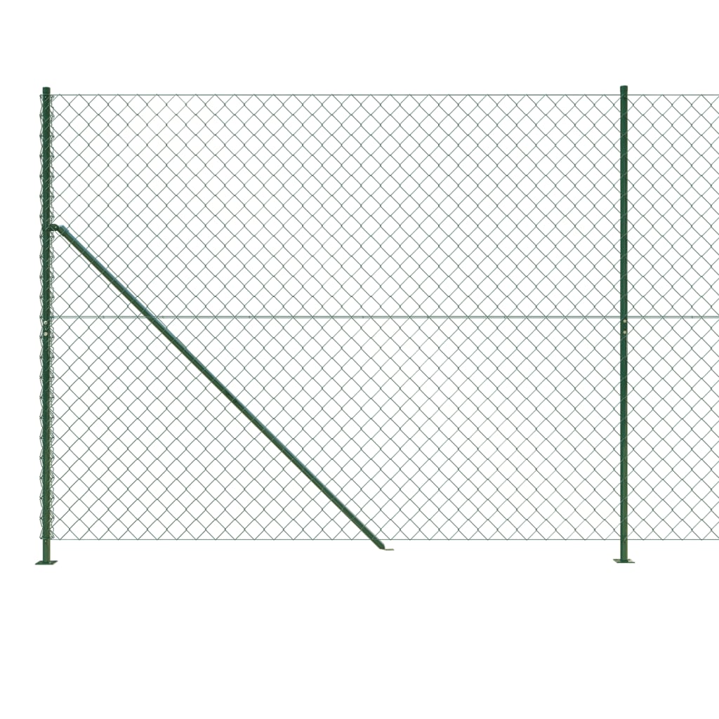 vidaXL Ogrodzenie z siatki, ze stopami słupków, zielone, 2x10 m