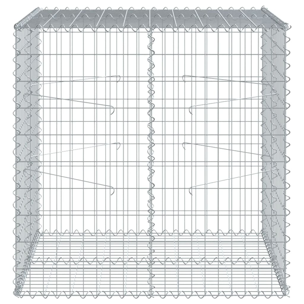 vidaXL Kosz gabionowy z pokrywą, 100x100x100 cm, galwanizowane żelazo