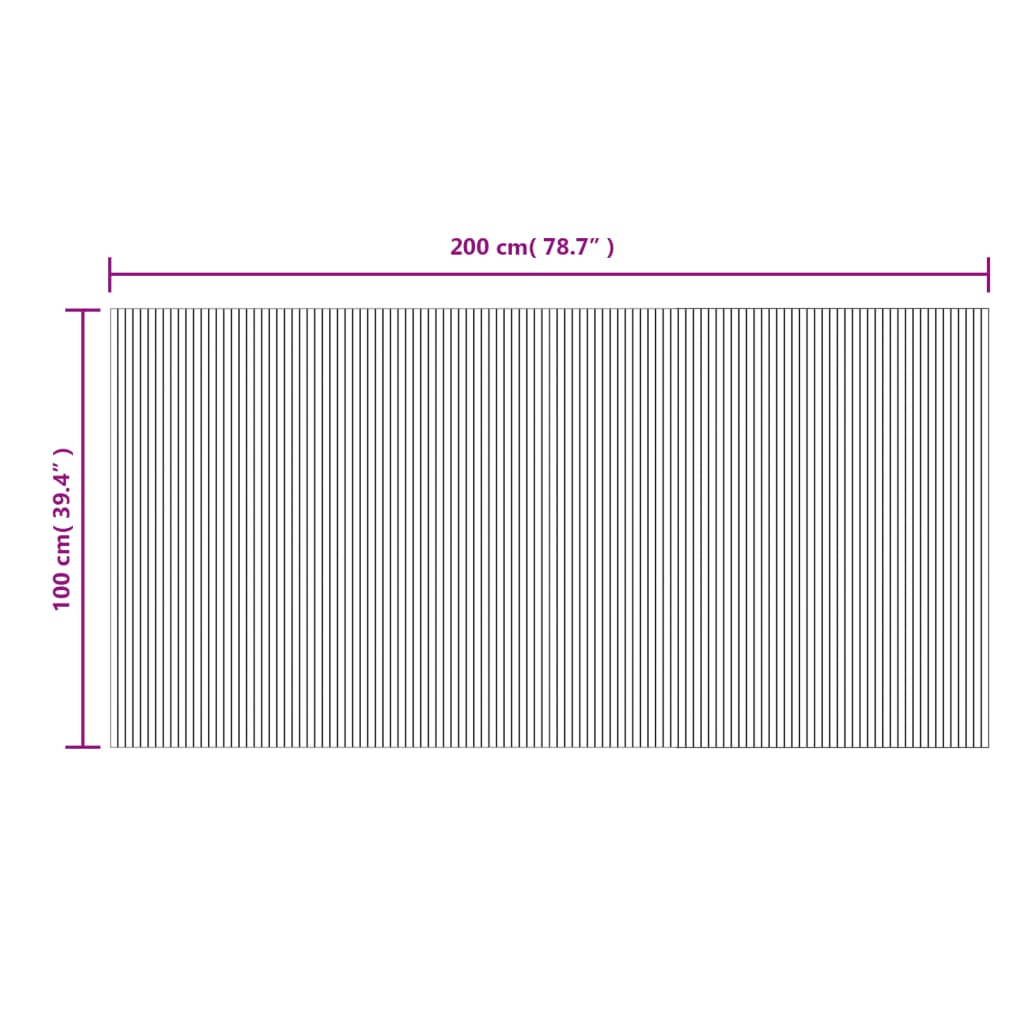 vidaXL Dywan prostokątny, jasny naturalny, 100x200 cm, bambusowy