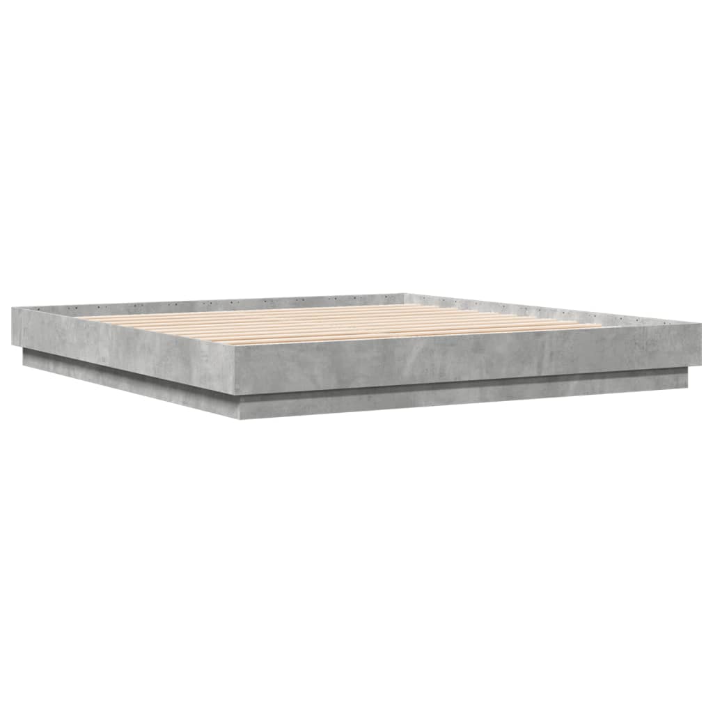 vidaXL Rama łóżka, szarość betonu, 180x200 cm, materiał drewnopochodny