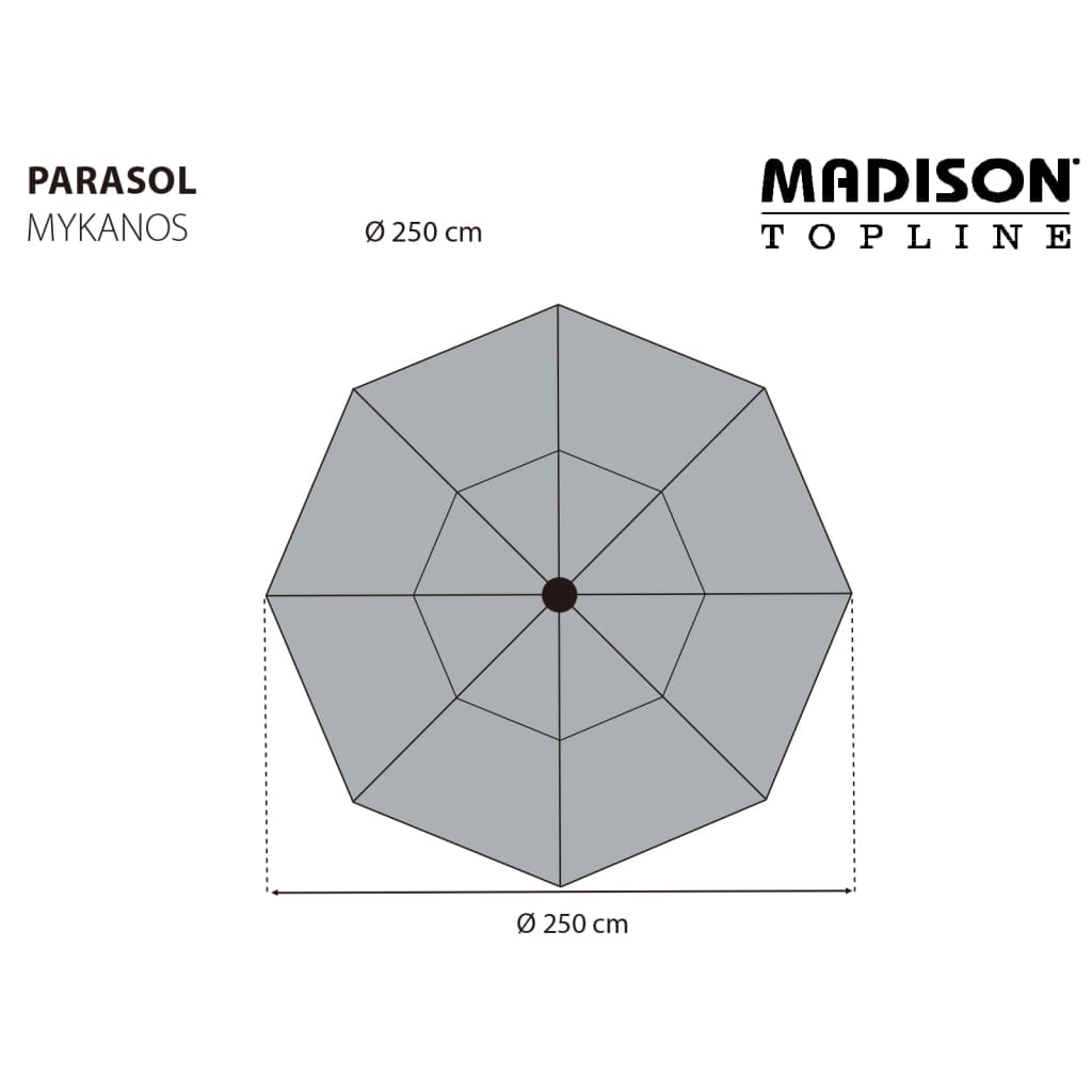 Madison Parasol ogrodowy Mykanos, 250 cm, kolor ecru