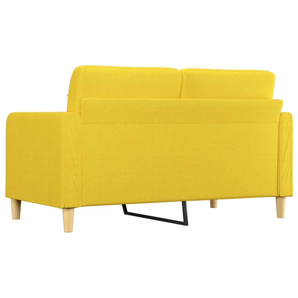 vidaXL Sofa 2-osobowa, jasnożółta, 140 cm, tapicerowana tkaniną