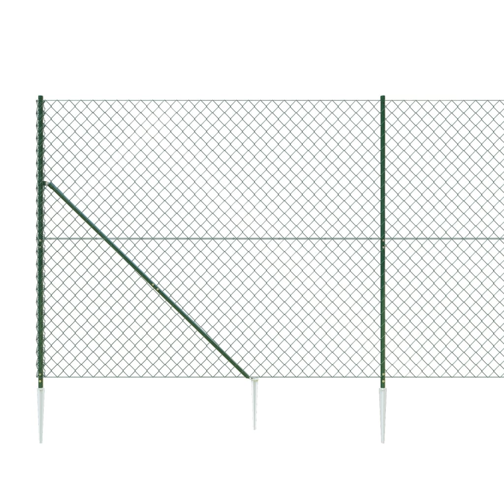 vidaXL Ogrodzenie z siatki, z kotwami, zielone, 2x10 m