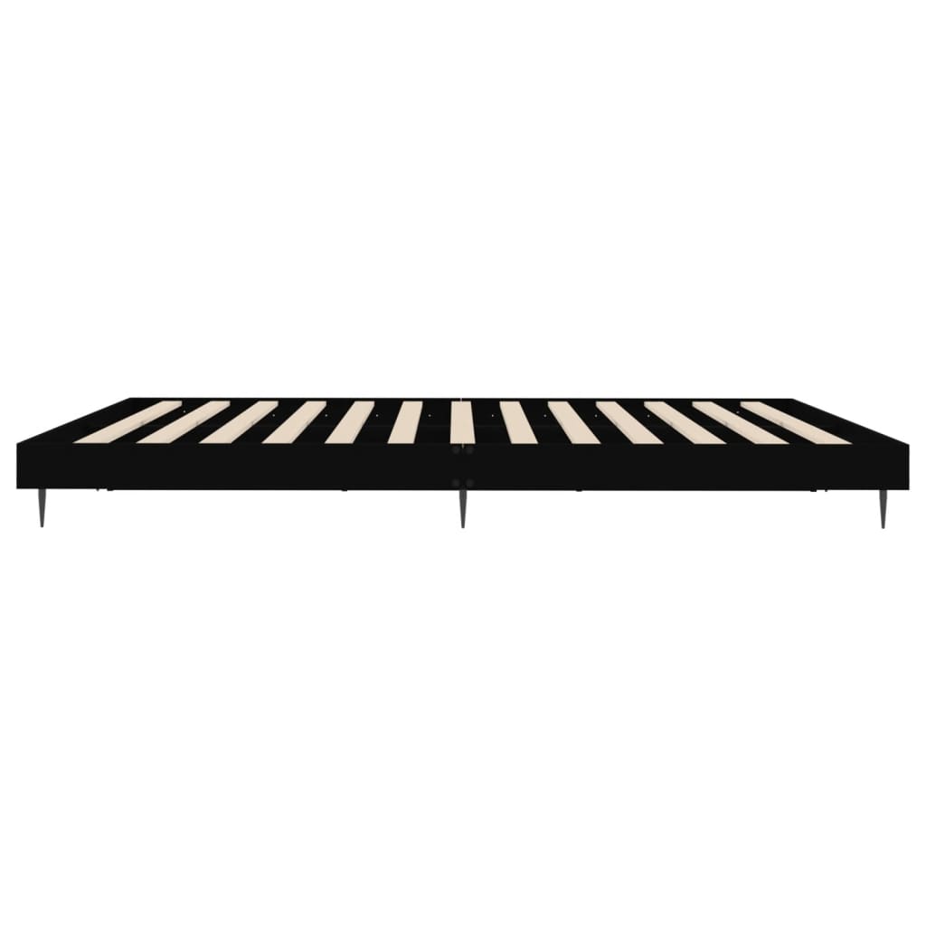 vidaXL Rama łóżka, czarna, 160x200 cm, materiał drewnopochodny