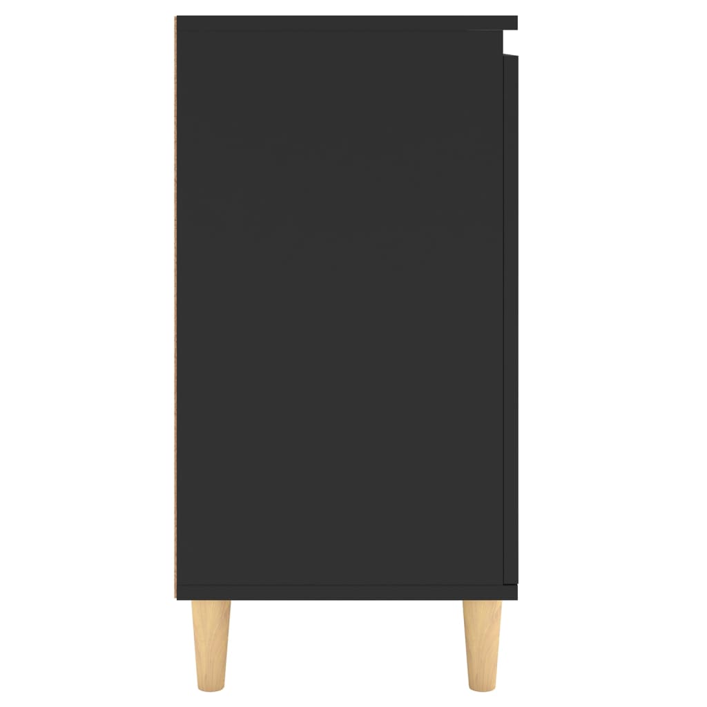 vidaXL Szafka z drewnianymi nóżkami, czarna, 60x35x70 cm