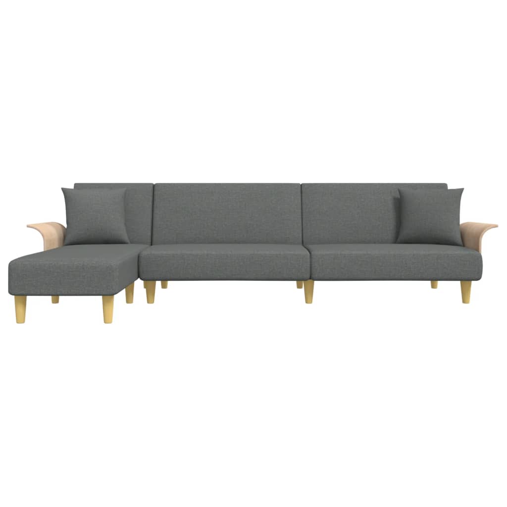 vidaXL Sofa rozkładana L, ciemnoszara, 279x140x70 cm, tkanina