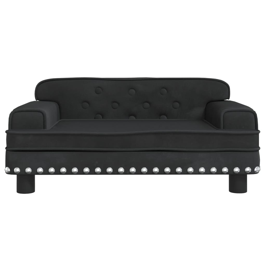 vidaXL Sofa dla dzieci, czarna, 70x45x30 cm, aksamit