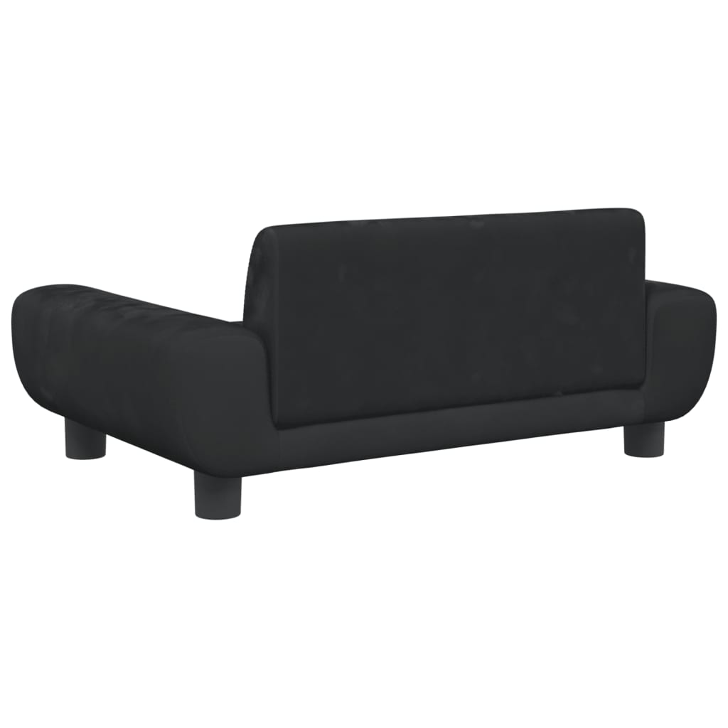 vidaXL Sofa dla dzieci, czarna, 70x45x33 cm, aksamit