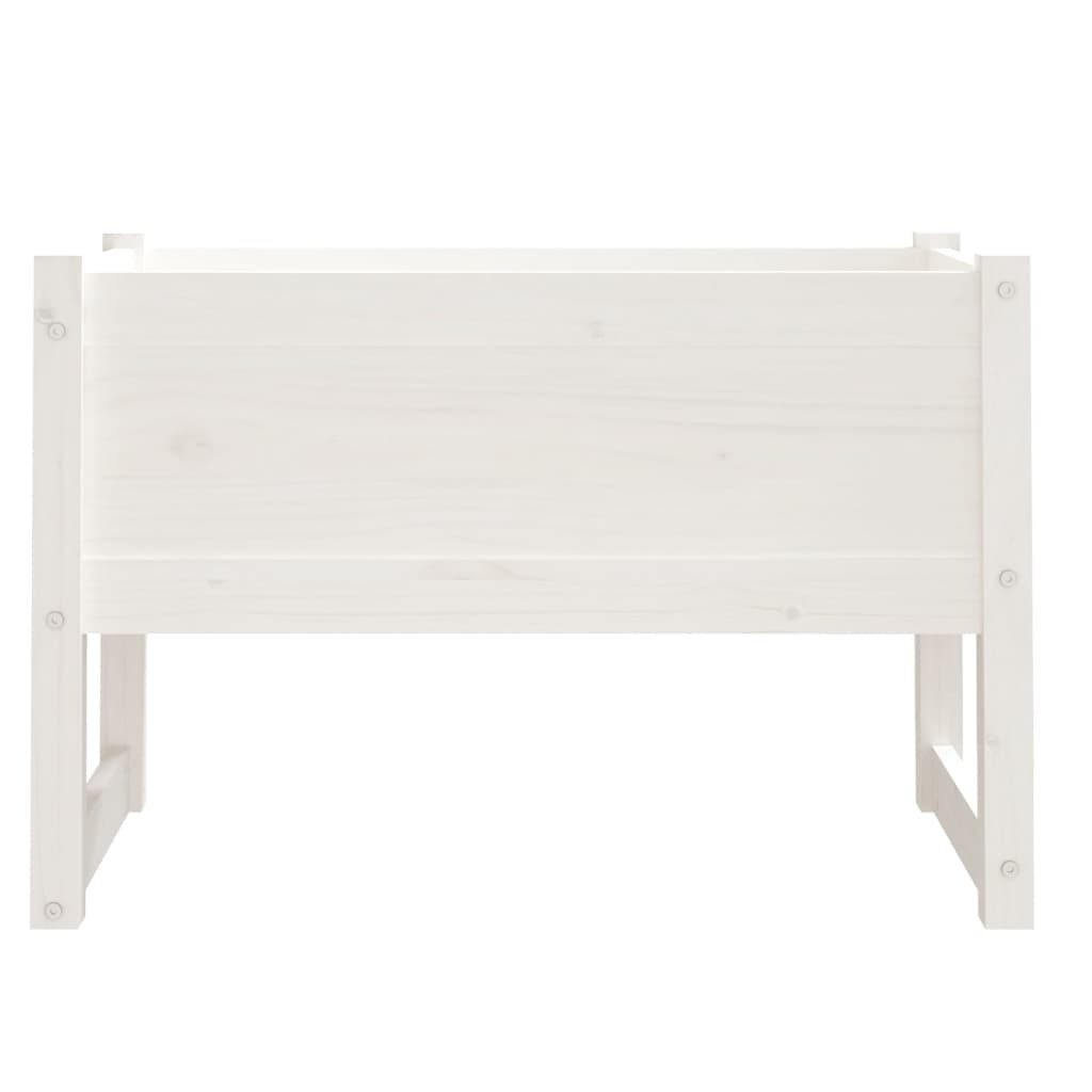 vidaXL Donica, biała, 78x40x52 cm, lite drewno sosnowe
