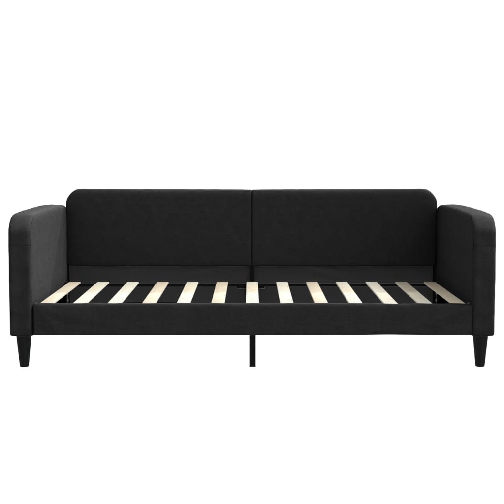 vidaXL Sofa rozsuwana, czarna, 100x200 cm, tkanina