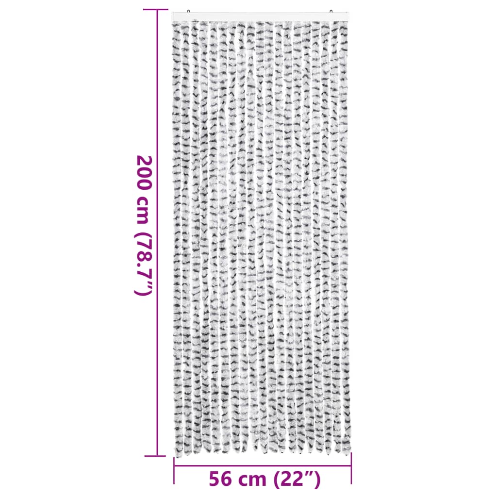 vidaXL Zasłona przeciwko owadom, jasnoszaro-ciemnoszara, 56x200 cm