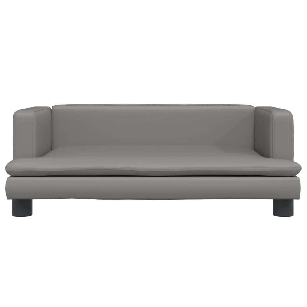 vidaXL Sofa dla dzieci, szara, 80x45x30 cm, sztuczna skóra