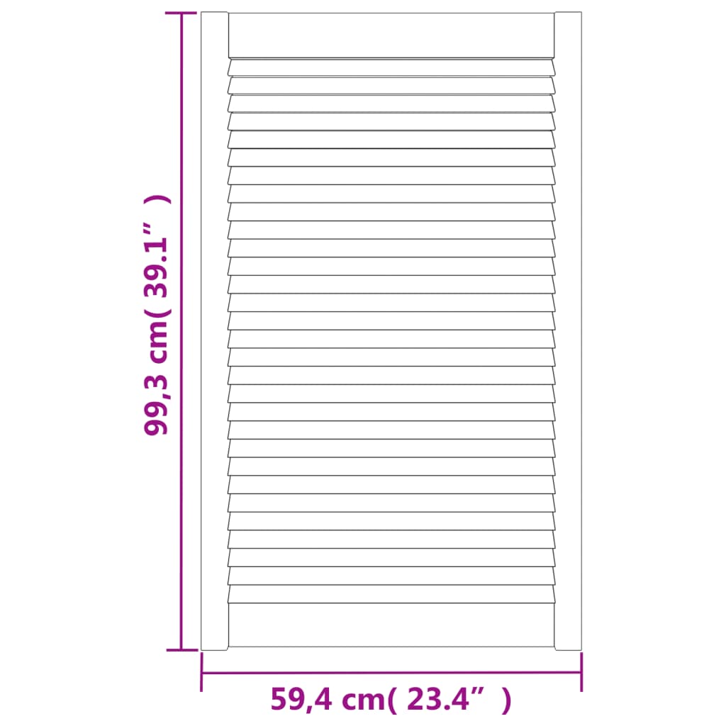 vidaXL Drzwi żaluzjowe do szafki, 4 szt., białe, 99,3x59,4 cm, sosnowe