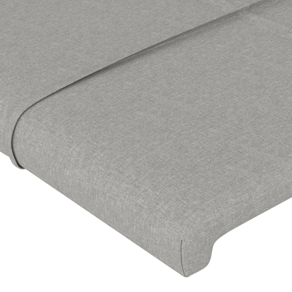 vidaXL Rama łóżka z zagłówkiem, jasnoszara, 90x200 cm, obity tkaniną